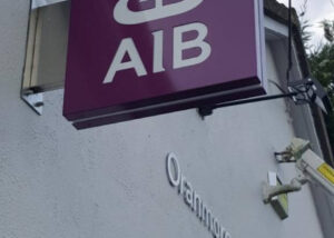 Exterior of AIB bank painted, Eyre Square, Galway